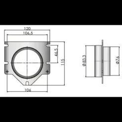 Hot Vetus Bride passe cloison ventilateur ø76mm