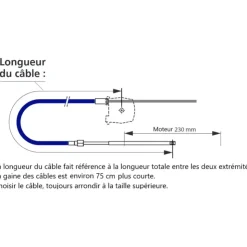Clearance Vetus Kit de direction avec câble jusqu'à 55 Cv