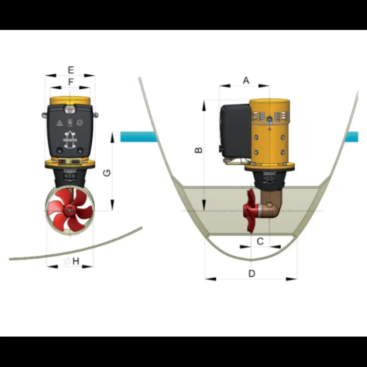 Vetus Propulseur d'étrave conventionnel BOW4512 12V 45 Kg 125 mm