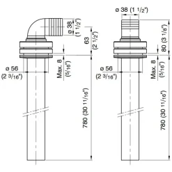 Clearance Vetus Tube d'aspiration réservoir eaux-noires ø 38 mm
