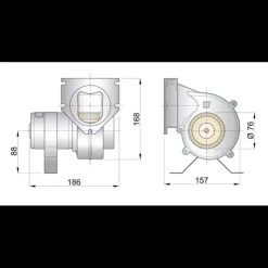 Vetus Ventilateur-extracteur en ligne ø76mm