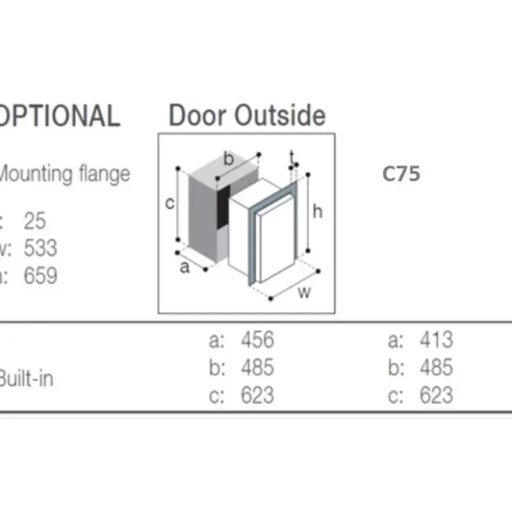 Outlet Vitrifrigo Cadre montage pour C75 & C90